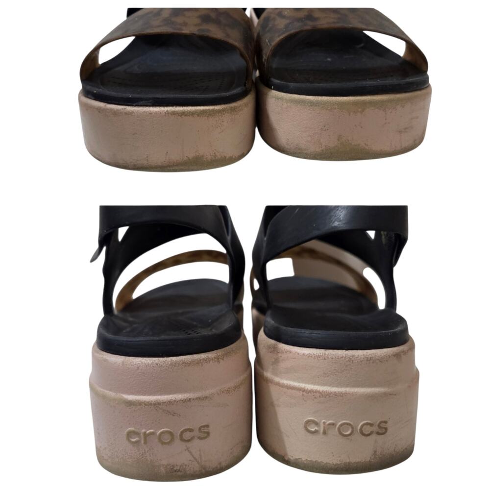 Crocs Women's Brooklyn Low Wedge Sandals Tortoise Pattern Strap size 11 or 10 - Picture 8 of 12